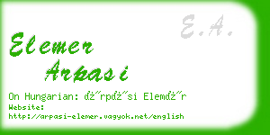 elemer arpasi business card